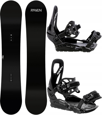 Męski zestaw Snowboard RAVEN Pure Black  + Wiązania s230