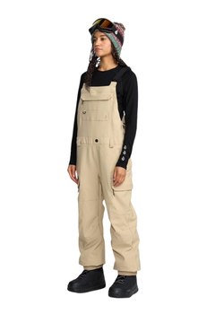 Damskie Spodnie Snowboardowe Volcom Creston 3D Stretch Bib Overall oatmeal