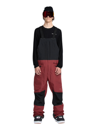 Męskie Spodnie snowboardowe Volcom Rain Gore Tex Bib Overall burgund