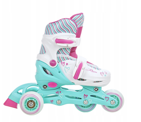 Rolki Regulowane 3w1 - RAVEN Loret Mint LED