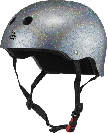 Kask Skate Triple eight - Glitter Sweatsaver Silver