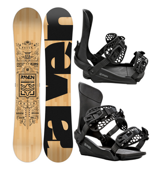 Męski zestaw Snowboard RAVEN SOLID CLASSIC  + Wiązania King