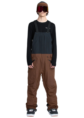 Męskie Spodnie snowboardowe Volcom Rain Gore Tex Bib Overall brown
