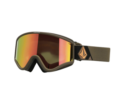 Gogle Snowboardowe - Volcom Yae military/gold/red chrome