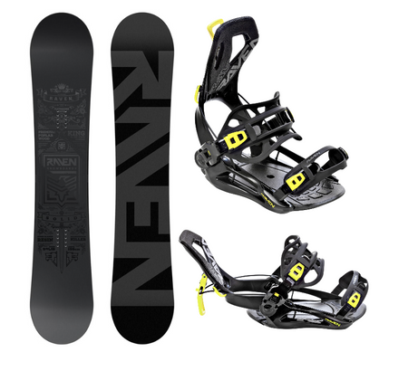 Męski zestaw Snowboard RAVEN Solid steel + Wiązania ft360 fastec