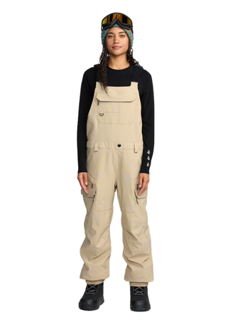 Damskie Spodnie Snowboardowe Volcom Creston 3D Stretch Bib Overall oatmeal