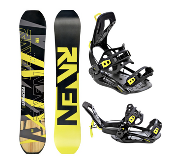 Męski zestaw Snowboard RAVEN  BARRACUDA  + Wiązania ft360 fastec
