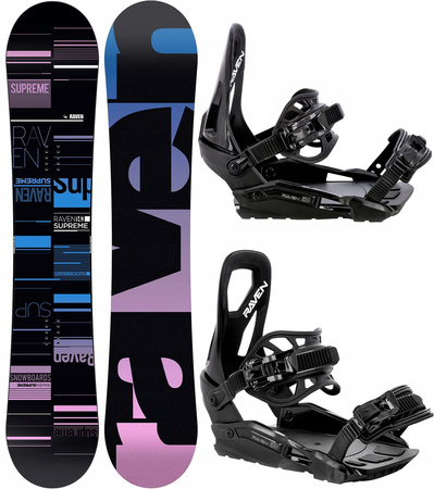 Damski zestaw snowboard Raven Supreme black + wiązania s230