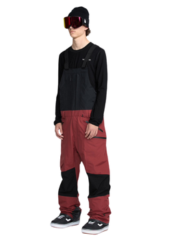 Męskie Spodnie snowboardowe Volcom Rain Gore Tex Bib Overall burgund
