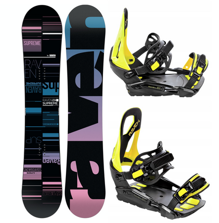 Damski zestaw snowboard Raven Supreme black + wiązania s230