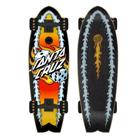 Cruiser  Santa Cruz -  Flaming Dice Dot Shark 