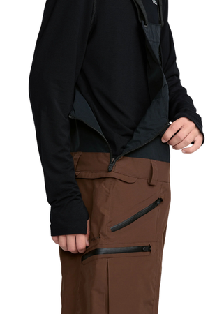 Męskie Spodnie snowboardowe Volcom Rain Gore Tex Bib Overall brown