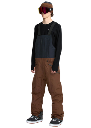 Męskie Spodnie snowboardowe Volcom Rain Gore Tex Bib Overall brown