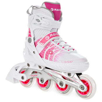 Rolki Regulowane RAVEN Crystal White/Pink